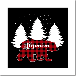 Stepmom Bear Buffalo Red Plaid Matching Family Christmas Posters and Art